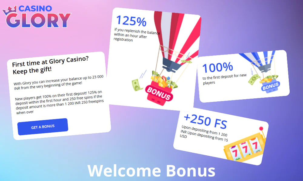 Glory Casino offers a generous welcome bonus