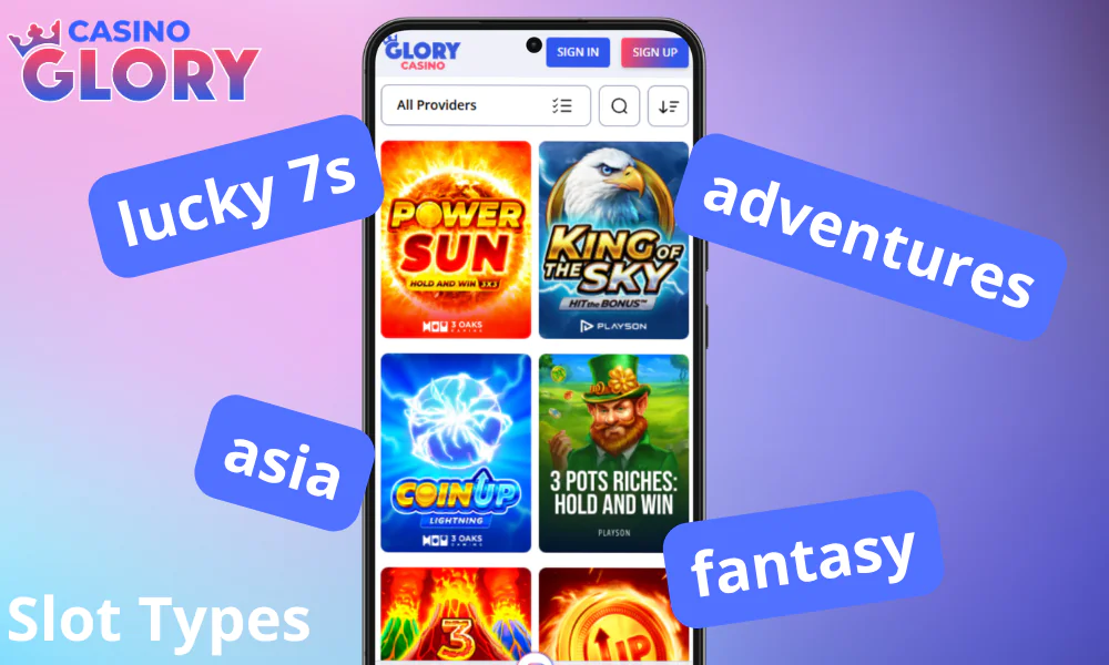 What types of slots are available at Glory Casino?
